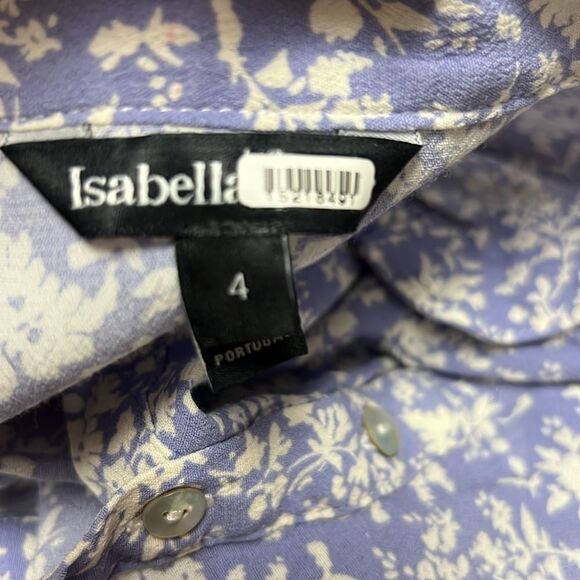 Isabella Oliver Maternity purple and white floral babydoll top size 4 - Picture 6 of 8